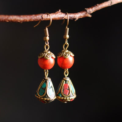 BABAKUD Vintage Ethnic Style Accessories Classical Earrings ACCESSORIES Red 
