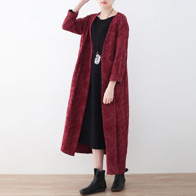 Babakud Vintage Jacquard Linen V-Neck Long Coat 2019 November New 
