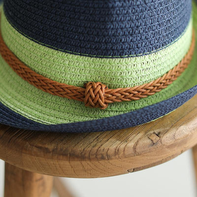 Babakud Vintage Woven Summer Cuffed Straw Hat