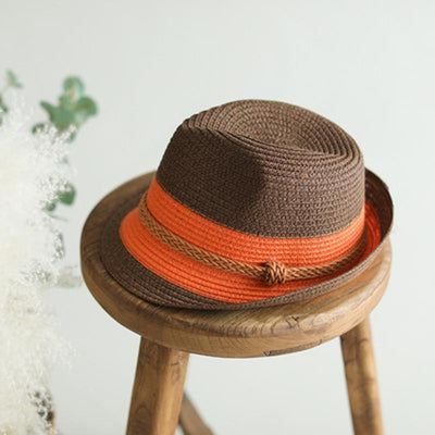 Babakud Vintage Woven Summer Cuffed Straw Hat