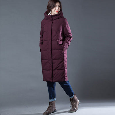 Babakud Wine Red Thick Down Hooded Winter Coat 2019 October New 