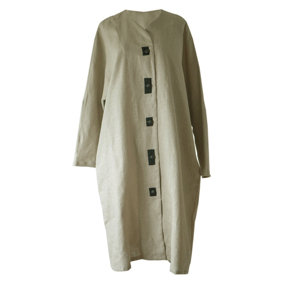 BABAKUD Women Linen Collar Single Breasted Large Size Coat 2019 August New 