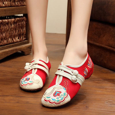 Babakud Women New Embroidery Cloth Shoes 34-41 2019 Jun New 34 Red A 