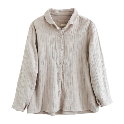 Babakud Women Retro Cotton Pleated Autumn Blouse Sep 2022 New Arrival 