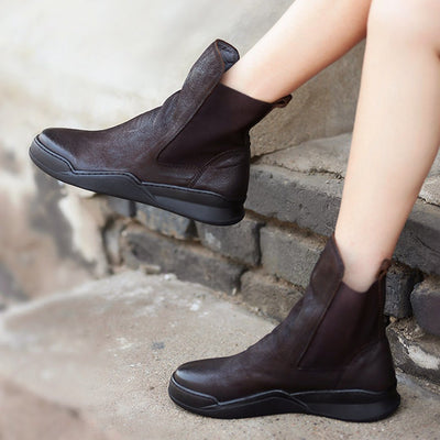 Babakud Women Suede Simple Chelsea Elastic Boots