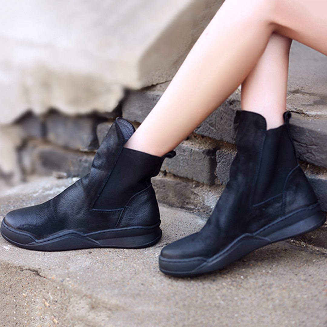 Babakud Women Suede Simple Chelsea Elastic Boots
