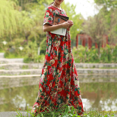 Babakud Women Summer Floral Short Sleeve Dress