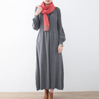 Bubble Sleeve Knitted Sweater Dress