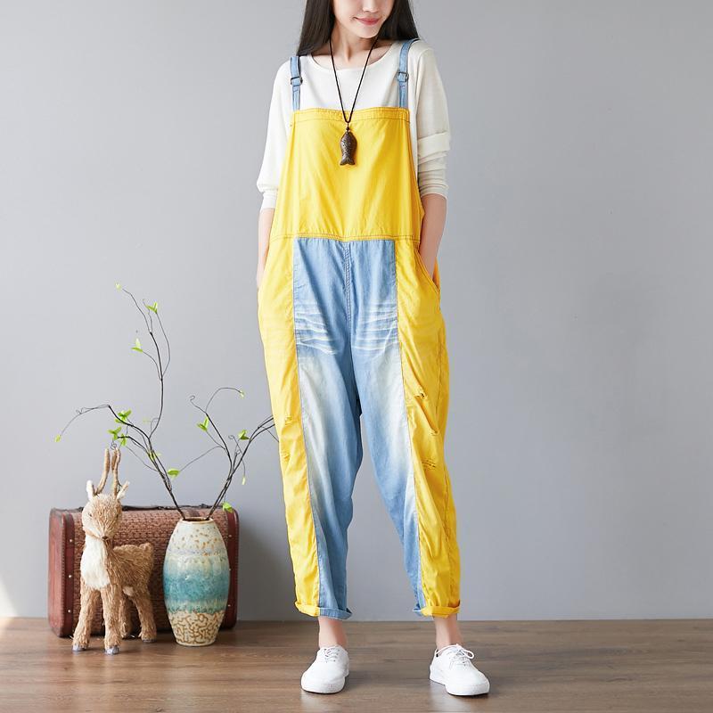 Candy Color Splicing Holes Adjustable Sling Rompers jumpsuits 2019 March New 