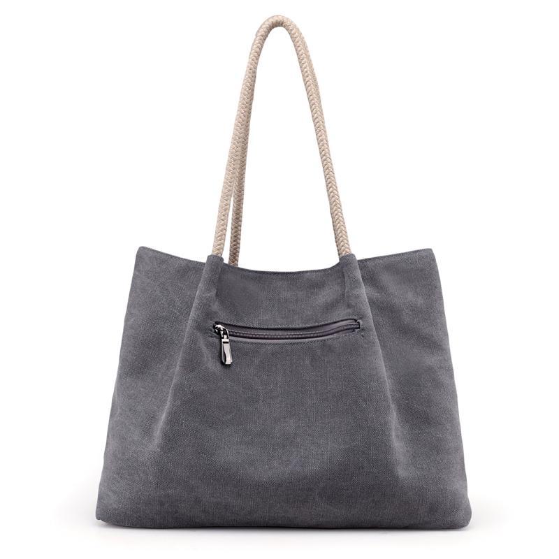 Canvas casual shoulder bag portable big shopping bag – Babakud