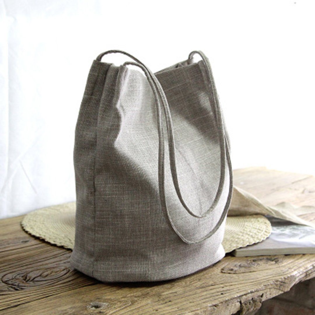 Canvas Simple Shoulder Bag For Women ACCESSORIES One Size Light Gray 