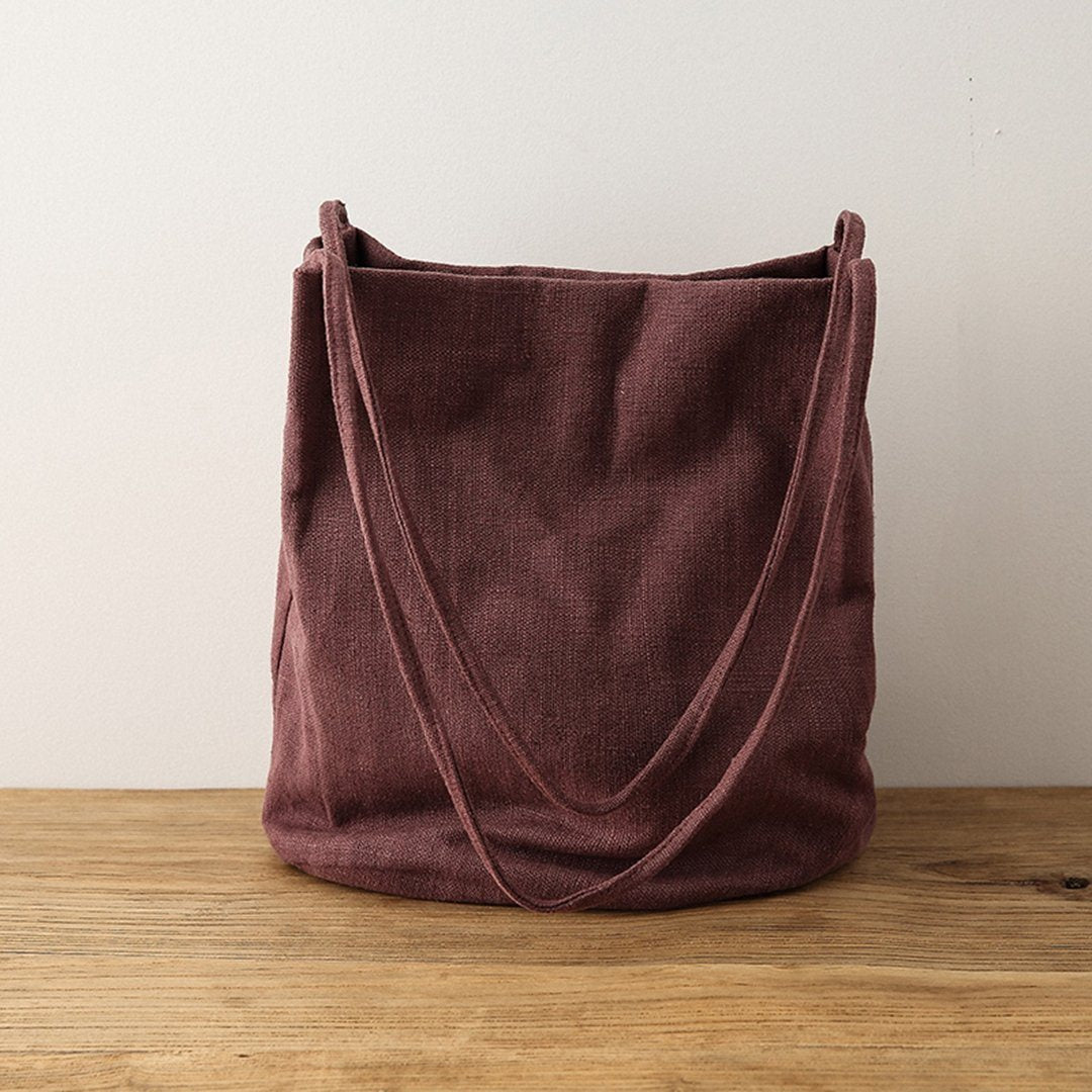 Canvas Simple Shoulder Bag For Women ACCESSORIES One Size Wine Red 