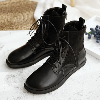 Casual Fashion Womens Lace-up Short Boots