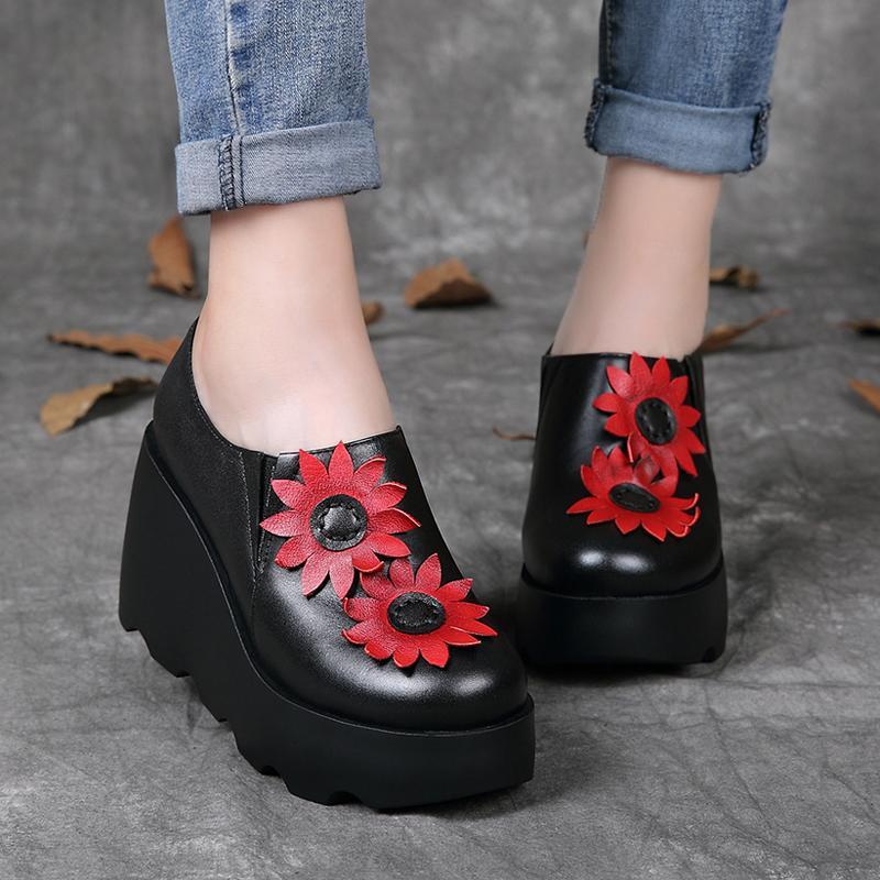 Casual Leather Comfortable Platform Shoes