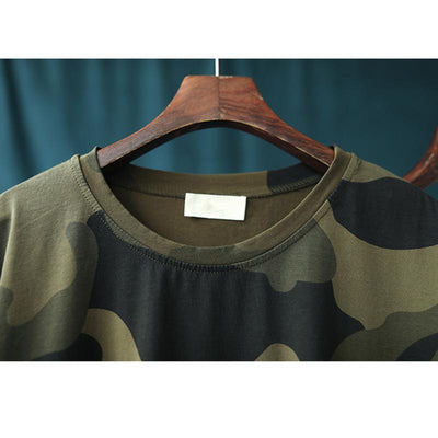Casual Loose Cotton Camouflage T-shirt April 2021 New-Arrival 