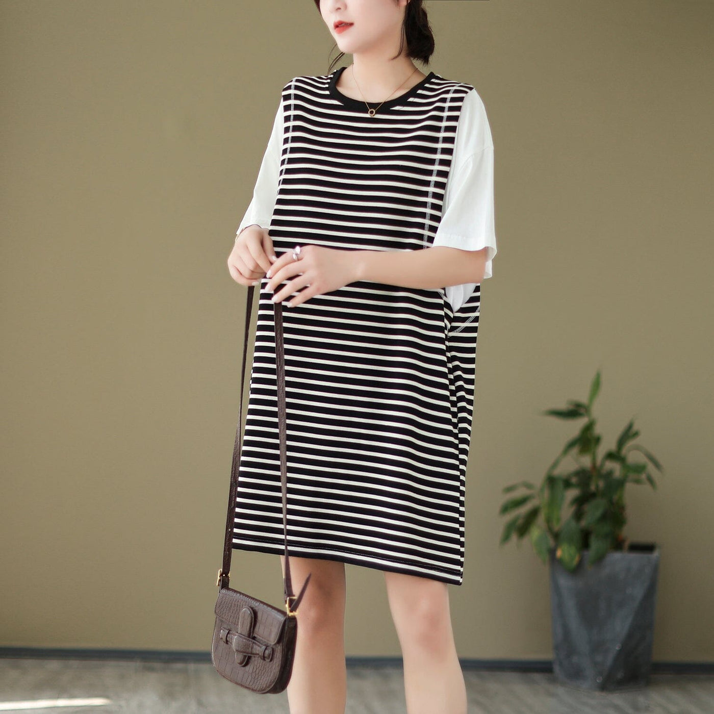 Casual Loose Stripe Summer Mini Dress May 2023 New Arrival 