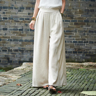 Casual Yoga Style Wide Leg Pants 2019 April New One Size Beige 