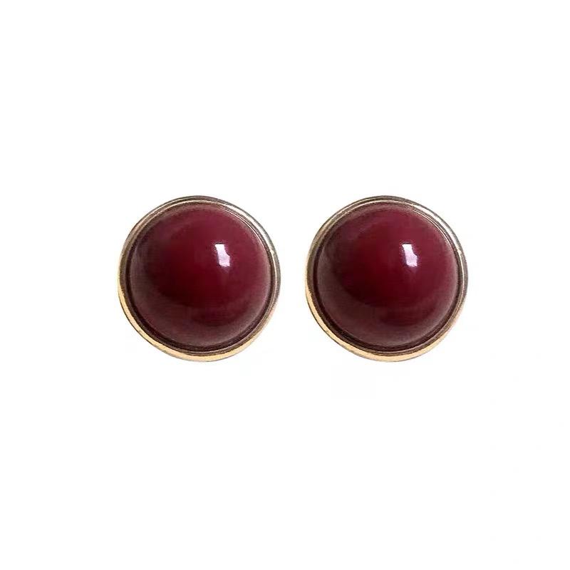 Cherry Red Silver Vintage French Earrings ACCESSORIES 