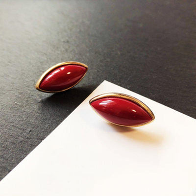 Cherry Red Silver Vintage French Earrings ACCESSORIES G 