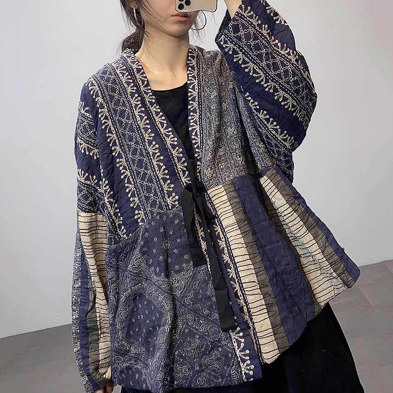 Chinese Style Printed Loose Retro Cotton Coat