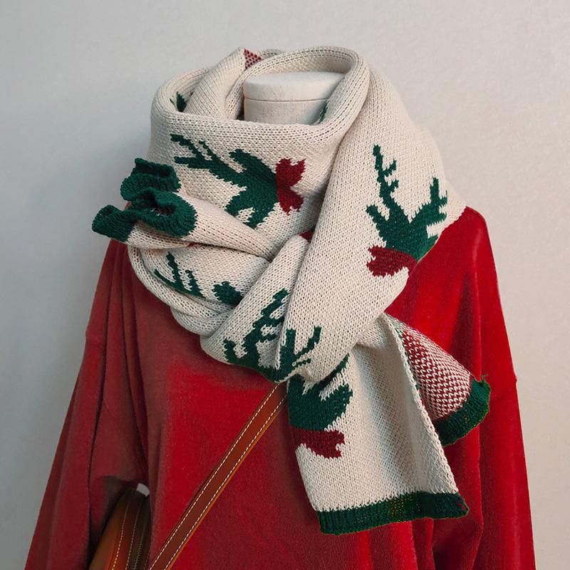 Christmas Elk Women Winter All-match Scarf