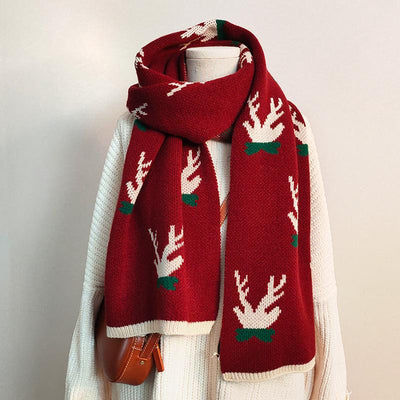 Christmas Elk Women Winter All-match Scarf