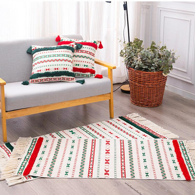 Christmas Gift Nordic Tassel Mats Floor Mats Home Linen 