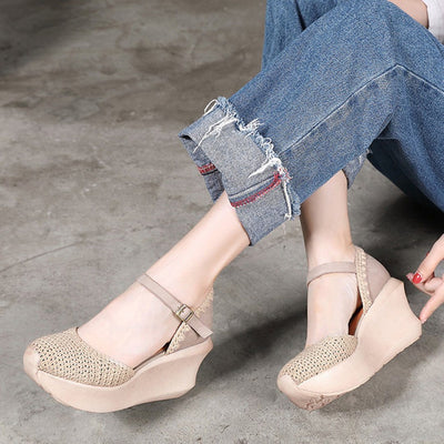 Closed Toe Plait Wedge Casual Style Shoes 2020 New January 