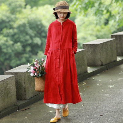 Color Block Sewing Dress 2019 November New M Red 