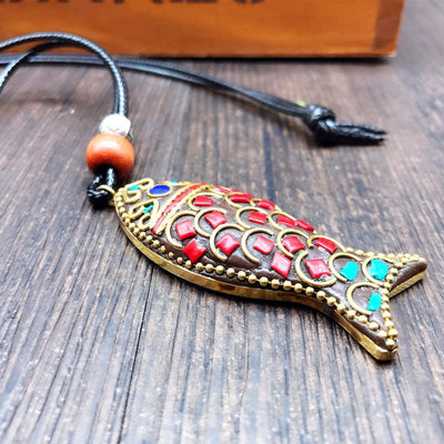 Color Fish Long Retro Necklace Clothes Accessories