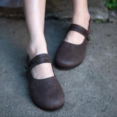 Comfortable Soft Sole Shallow Mouth Flat Peas Shoes 2019 March New 34 Brown 