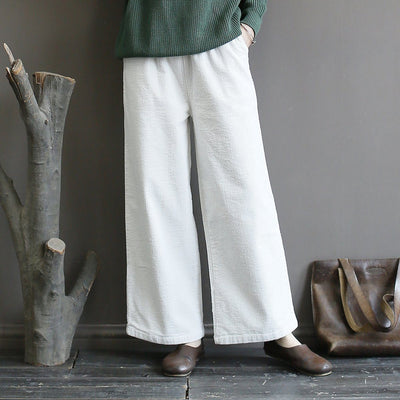 Corduroy Casual Wide Leg Pants Spring March-2020-New Arrival 