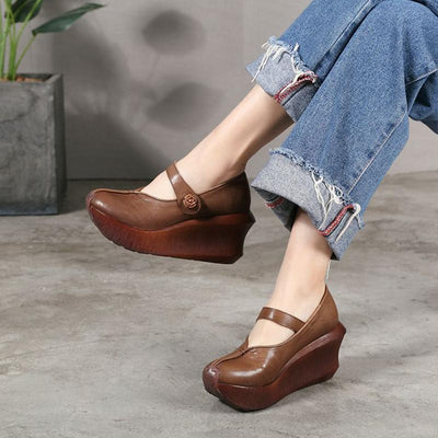 Cotton And Linen Casual Slope With Shallow Mouth Shoes September 2020 new arrival 35 Brown 