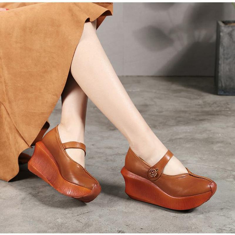 Cotton And Linen Casual Slope With Shallow Mouth Shoes September 2020 new arrival 35 light brown 