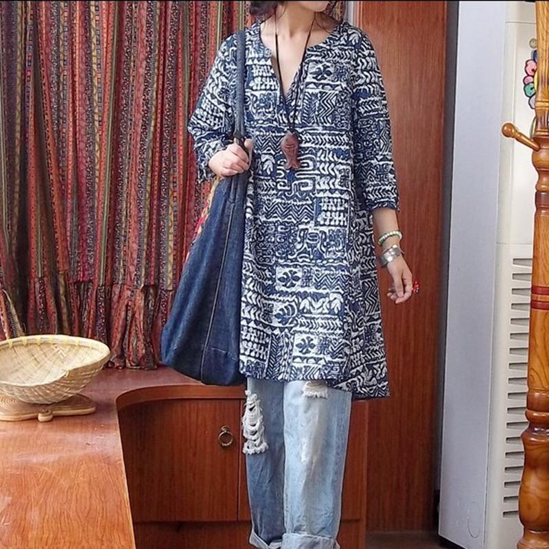 Cotton And Linen Ethnic Women's Clothing Dress Autumn September 2020 new arrival ONE 