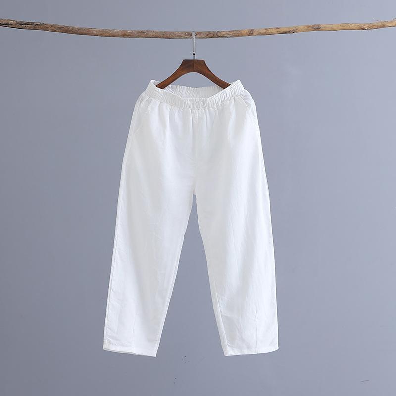 Cotton And Linen Women's Casual Cropped Pants Radish Pants