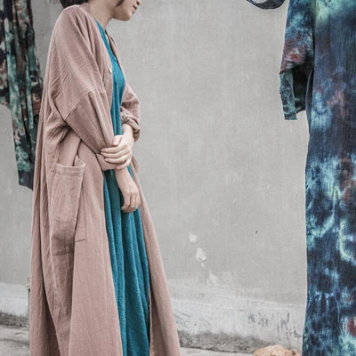 Cotton And Linen Women's Loose Cardigan Wild Long Coat 2019 April New 