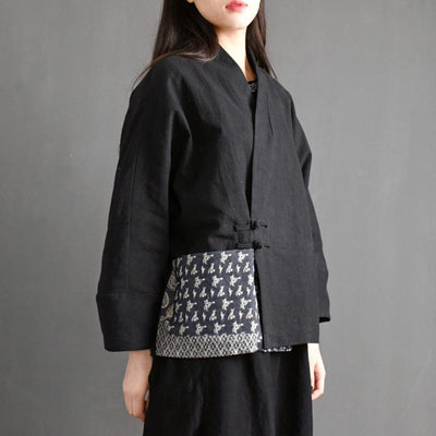 Cotton linen Chinese Style Short Retro Jacket