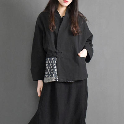 Cotton linen Chinese Style Short Retro Jacket Jan 2021-New Arrival 