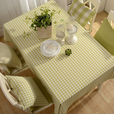 Cotton Linen Tea Plaid Tablecloth Rural Rectangular Table Cloth