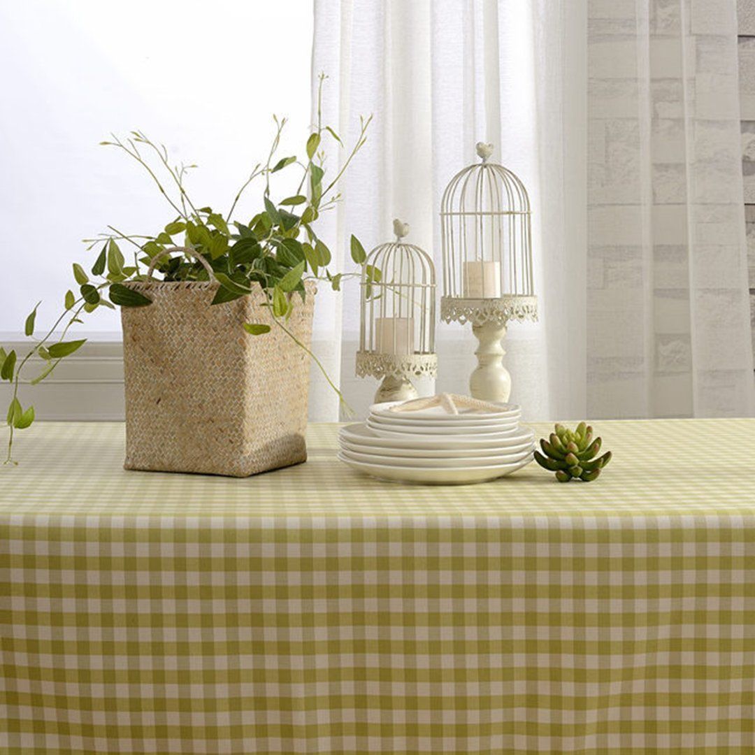 Cotton Linen Tea Plaid Tablecloth Rural Rectangular Table Cloth Home Linen 