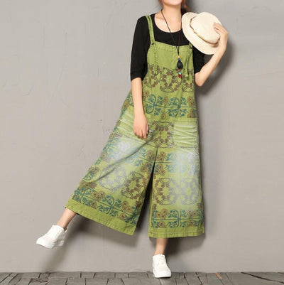 Cotton Printed Loose Casual Jumpsuit