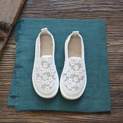 Daisy Embroidered Mesh Breathable Flats Shoes May 2020-New Arrival 35 White 