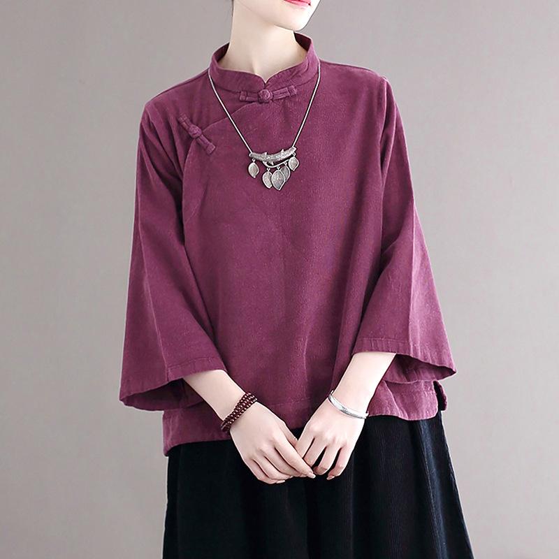Disc Button Loose Women's Top May 2021 New-Arrival 