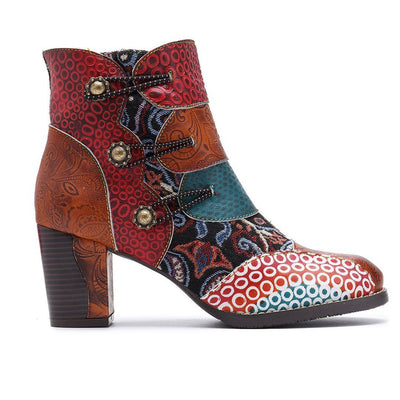 Embossed Stitching Chunky High Heels Boots 2019 November New 