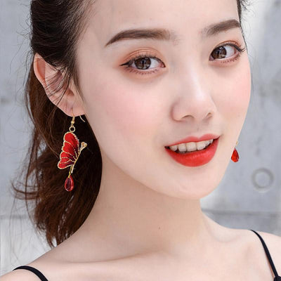 Embroidered Butterfly Ethnic Earrings ACCESSORIES 