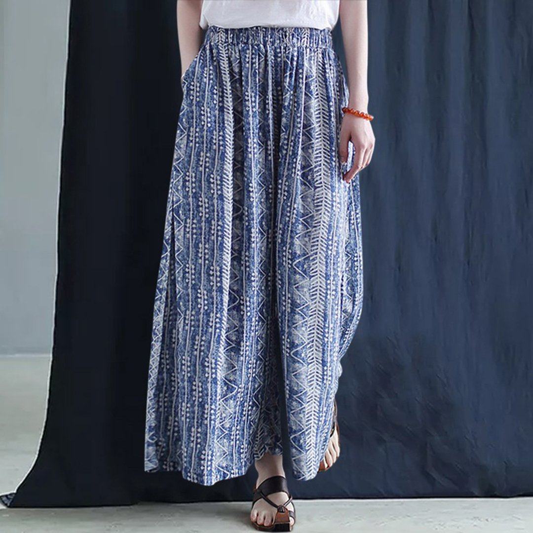 Ethinc Style Wide Leg Pants May 2020-New Arrival One Size Blue 