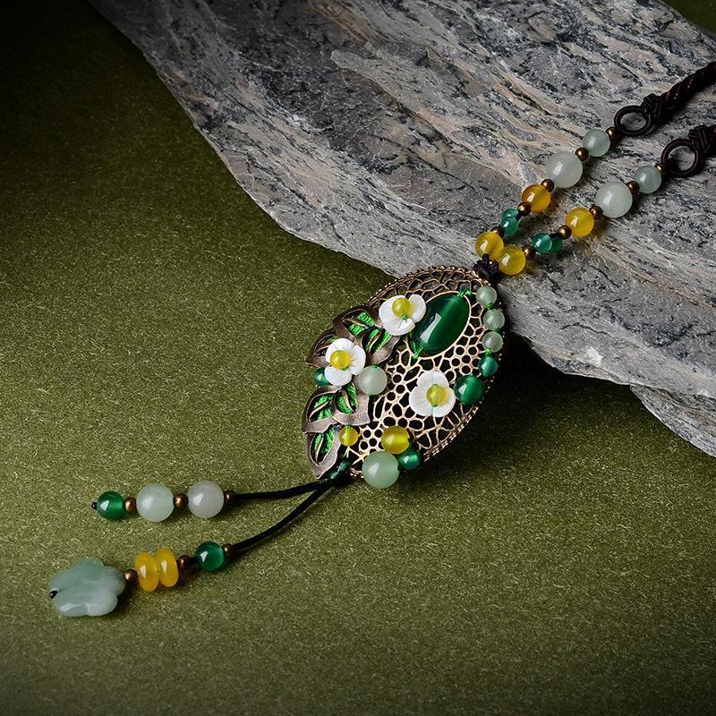 Ethnic Agate Pendant Adjustable Necklaces Jewelry 