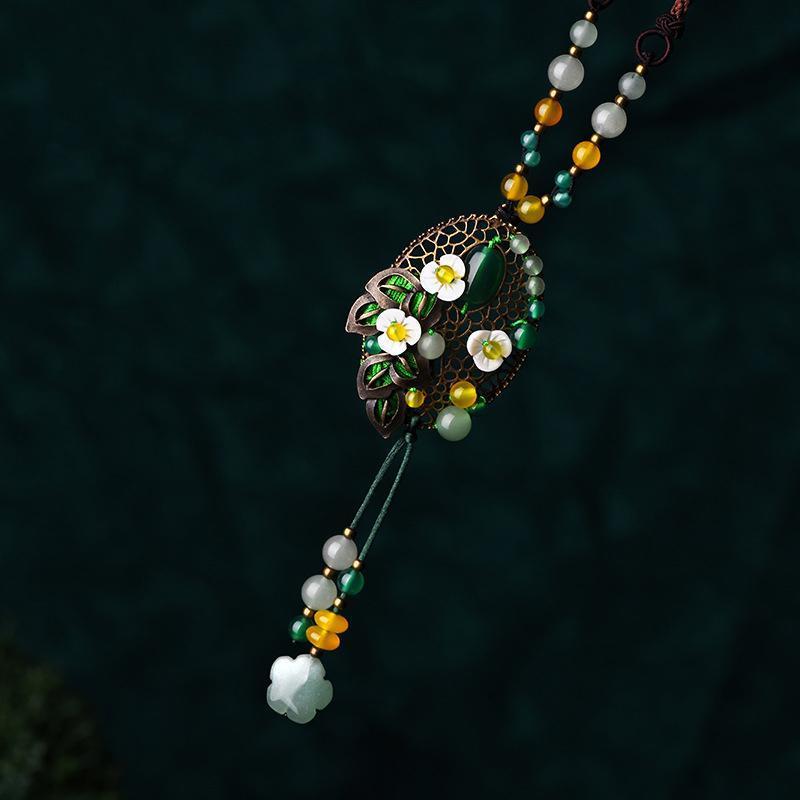 Ethnic Agate Pendant Adjustable Necklaces Jewelry 