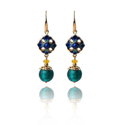 Ethnic Handmade Glaze Cloisonne Quality Drop Earrings Jewelry 